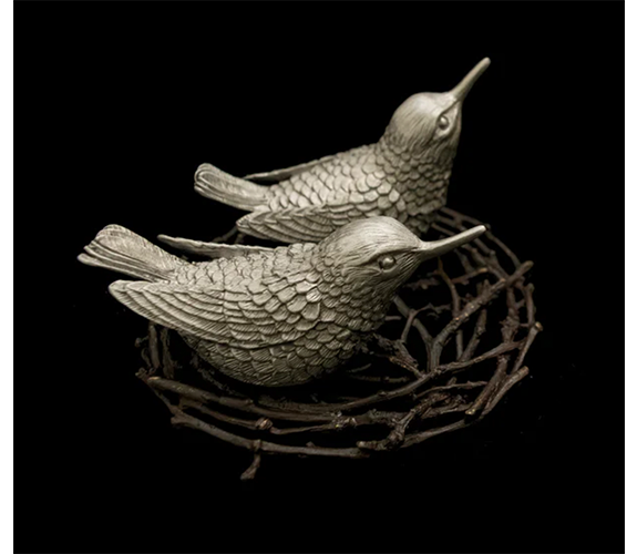 Table Art - Hummingbird Salt & Pepper Shaker Set, with Nest | Olympia, WA Fine Art and Craft, since 1971